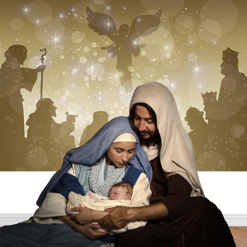 Mocsicka خلفية موكسيكا لميلاد يسوع 7x5 قدم ليلية عيد الميلاد مشهد الميلاد خلفية تصوير طفل المسيح ميلاد يسوع لافتة خلفيات الصور - Image 3